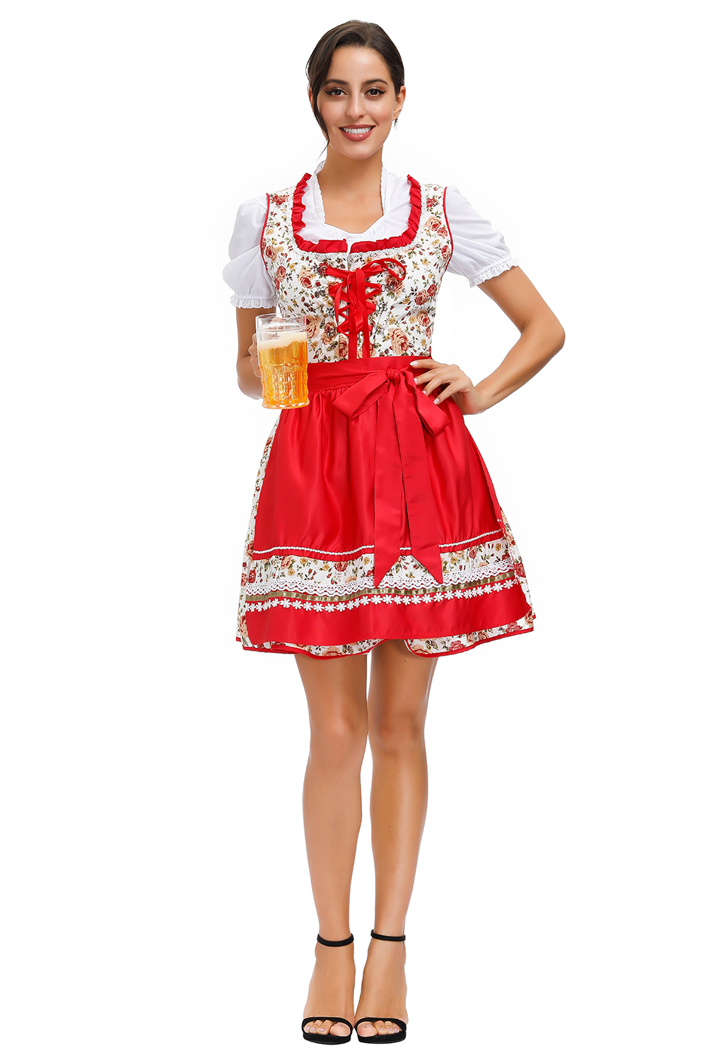 New Oktoberfest Costume Sexy Beer Girl Dirndl Dress Costume